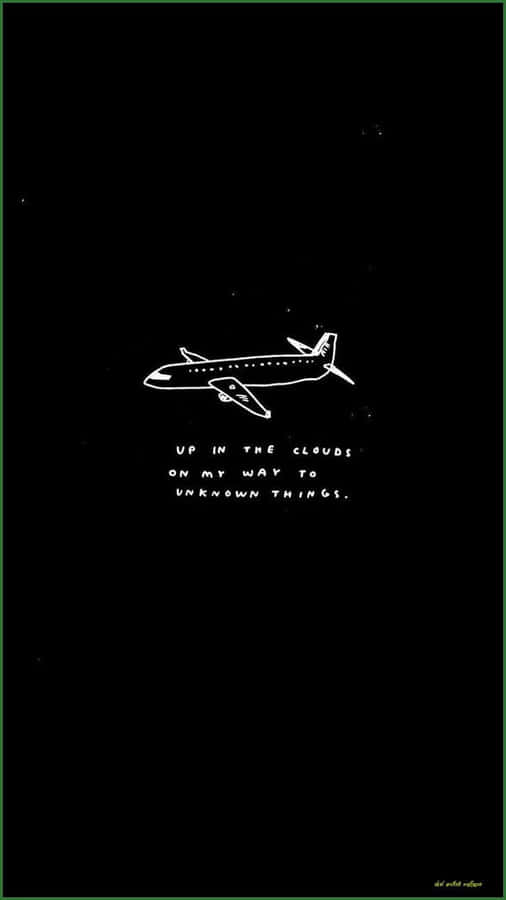 A Black Background With An Airplane On It Wallpaper