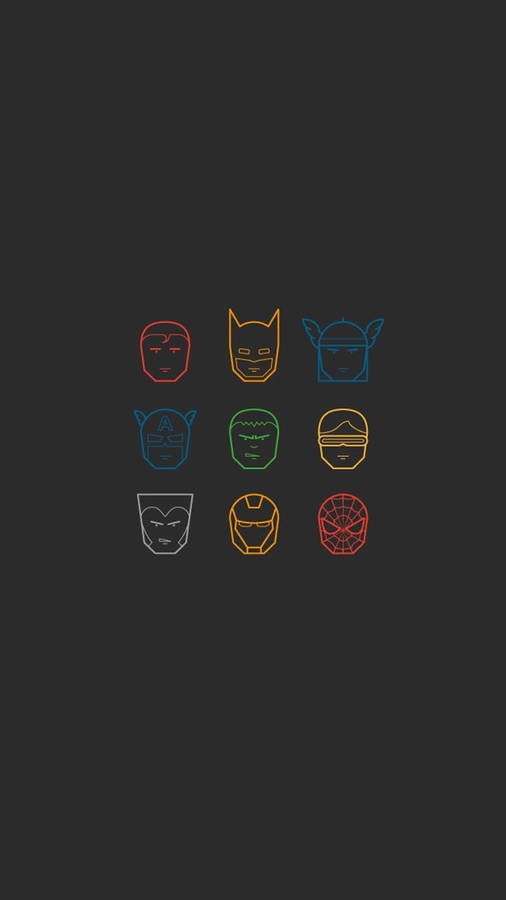 A Black Background With Different Colored Icons Wallpaper