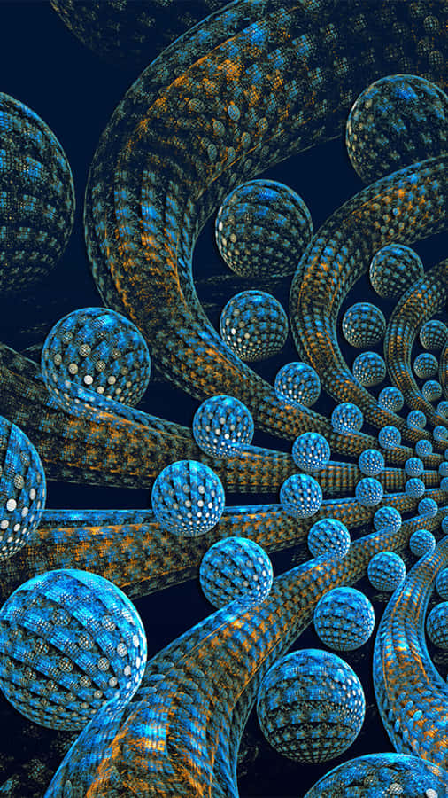 A Blue And Gold Abstract Design Wallpaper
