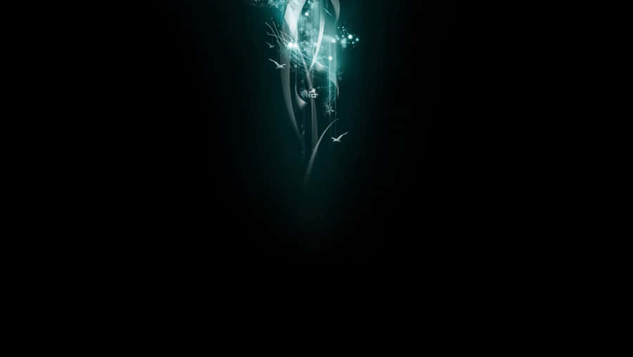 A Blue Light Is Shining On A Black Background Wallpaper