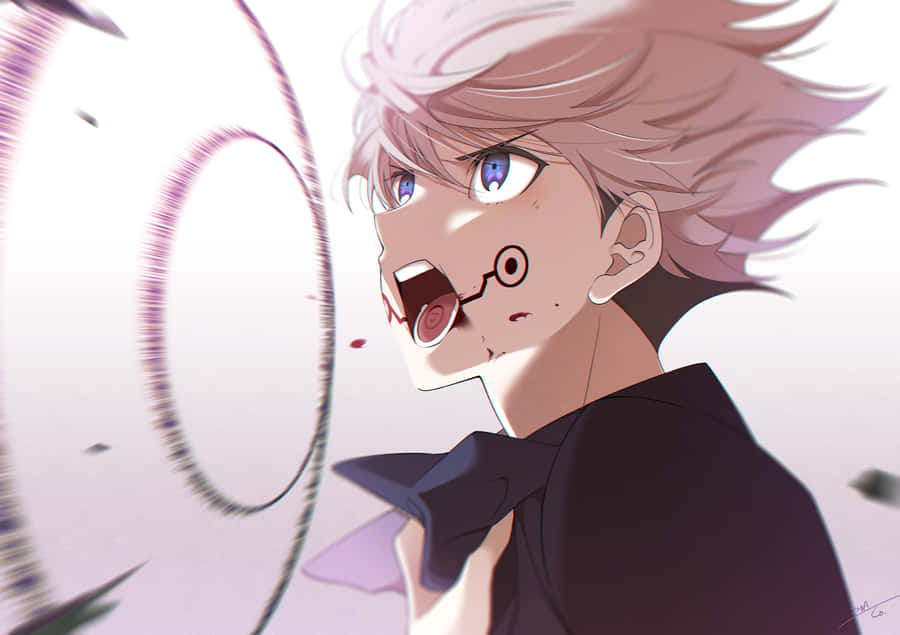 A Boy With A Hat And A Ring Around His Head Wallpaper