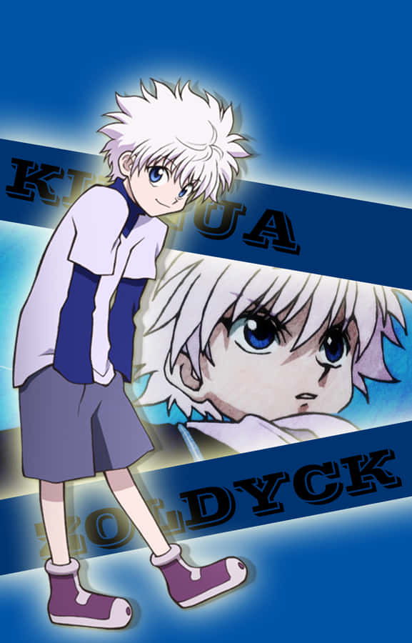 A Boy With White Hair And Blue Background Wallpaper