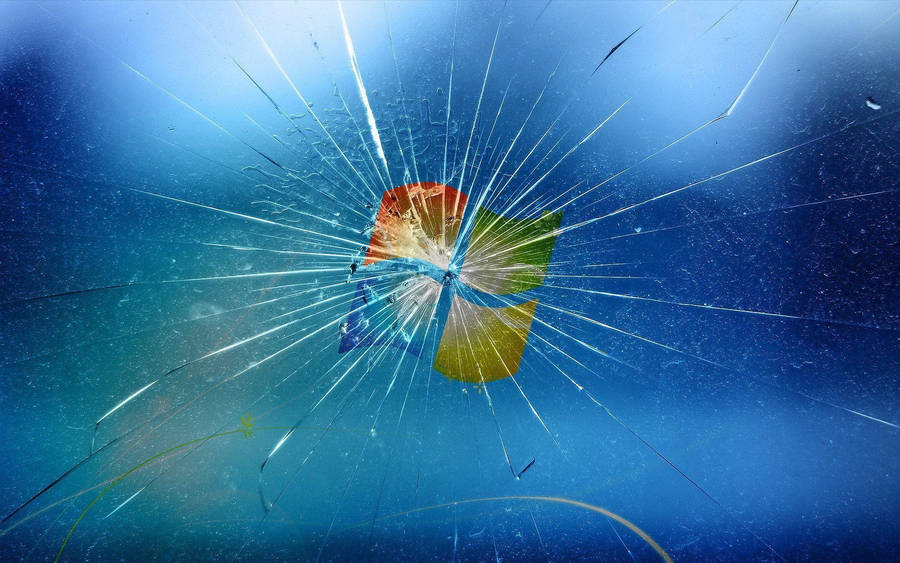 A Broken Monitor Cracked, Unable To Keep Up With The Demands Of Modern Technology. Wallpaper