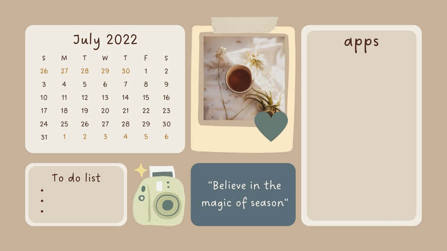 A Calendar With A Calendar And A Clock Wallpaper