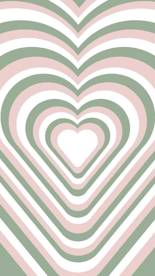 A Calming And Tranquil Aesthetic Featuring Shades Of Pink And Green Wallpaper