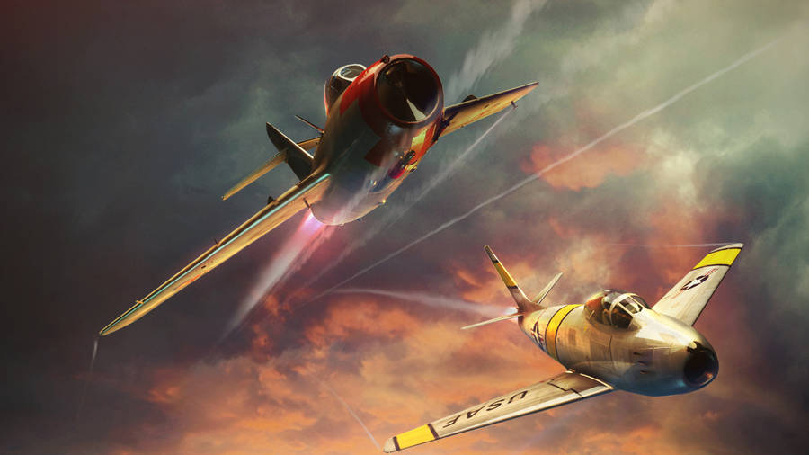 A Closeup Of A Jet Flying Through The Skies Wallpaper