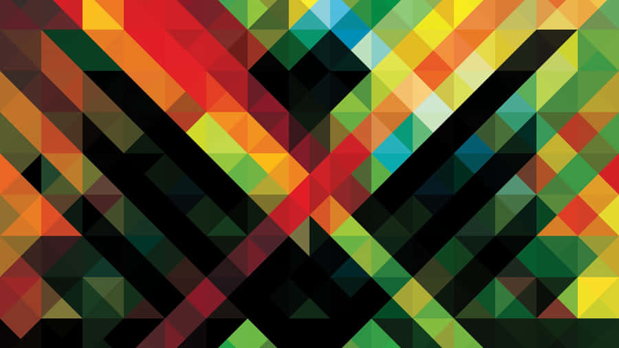 A Colorful Geometric Pattern With A Cross In The Middle Wallpaper