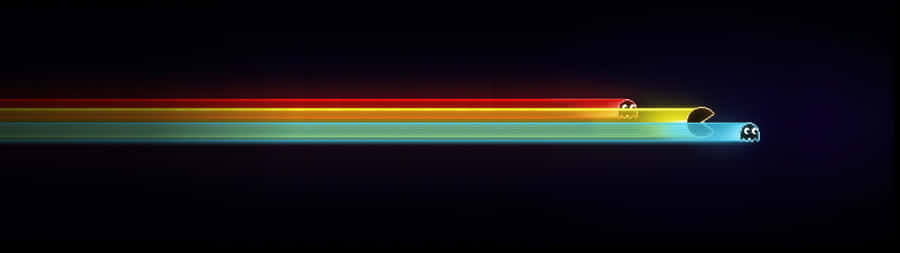 A Colorful Light Tube On A Black Background Wallpaper