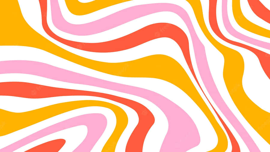 A Colorful Wavy Pattern With Pink, Yellow And Orange Colors Wallpaper