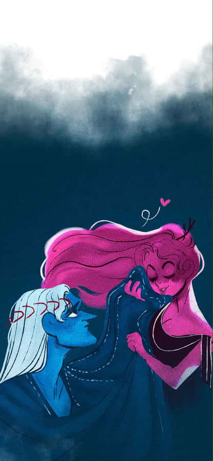 A Couple Of People With Long Hair And Blue Hair Wallpaper