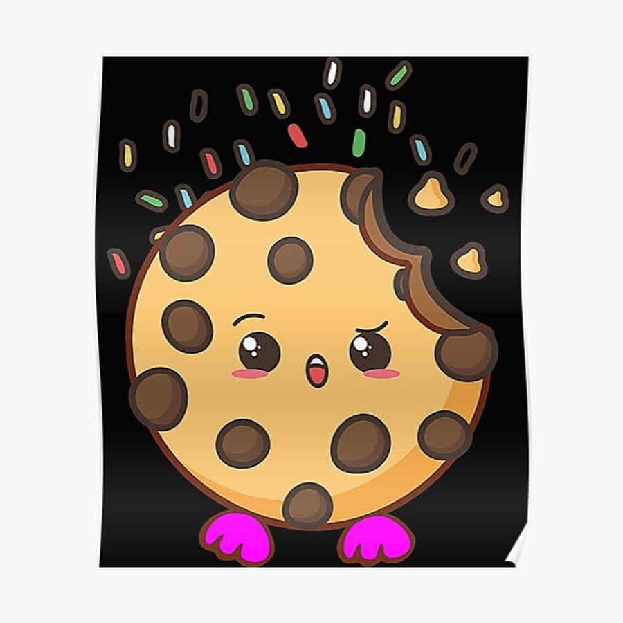 A Cute Cookie With Sprinkles On It Poster Wallpaper