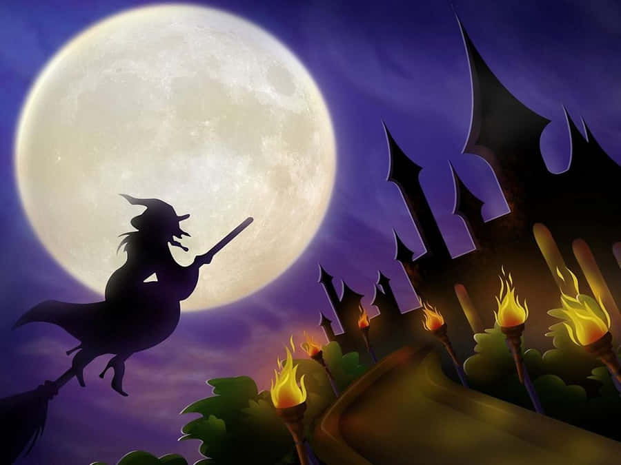 A Dark Aesthetic Witch Ahead Of The Far-from-scary Halloween Wallpaper