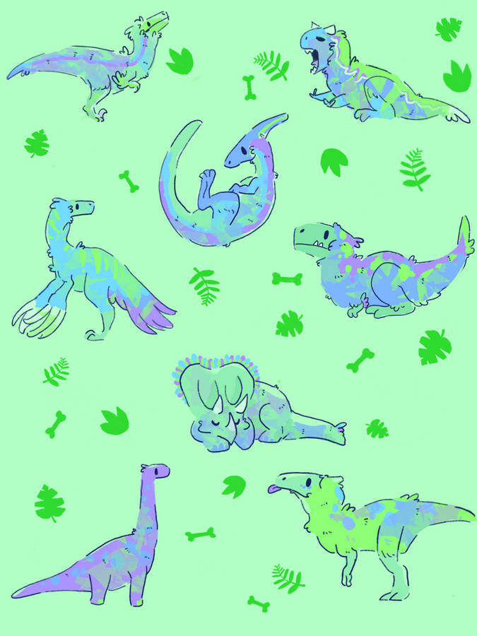 A Dinosaur Themed Iphone To Make Your Device's Personality Stand Out Wallpaper