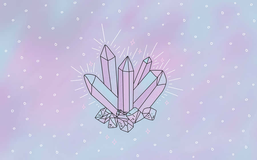 A Drawing Of A Crystal With A Pink Background Wallpaper