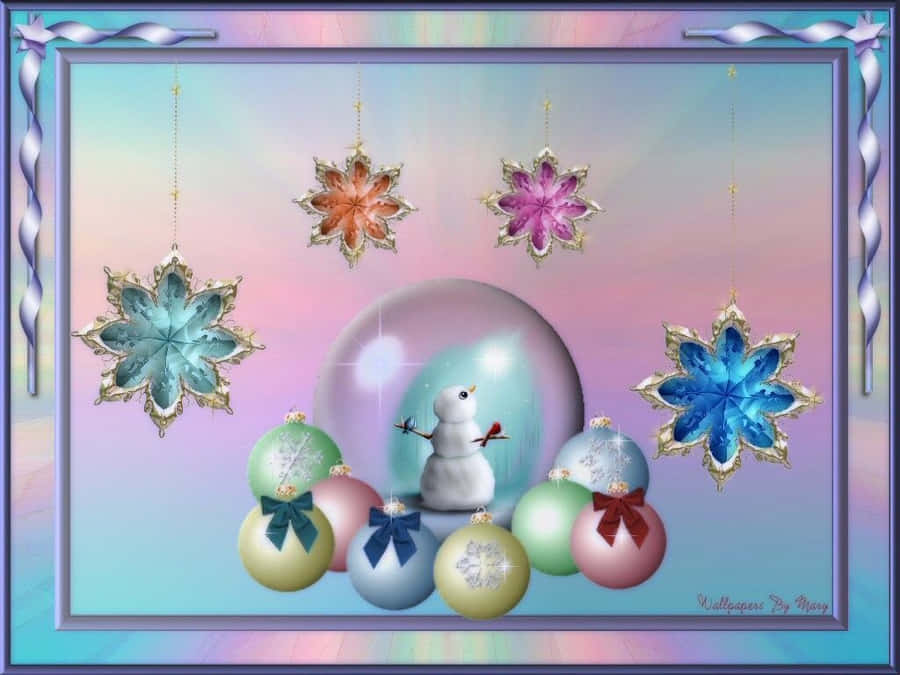 A Festive Scene Of Coloured Christmas Trees Wallpaper