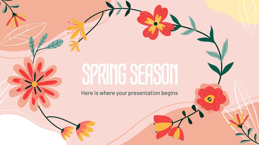 A Field Of Bright And Colourful Wildflowers Sprouting Up In Celebration Of The Start Of Spring. Wallpaper