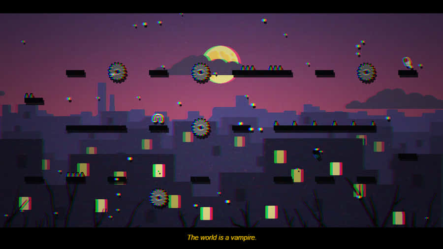 A Game With A City And A Cityscape Wallpaper