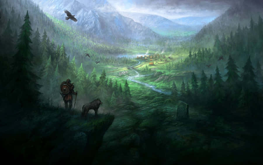 A Golden Statue Of Loki, God Of Mischief In Norse Mythology Wallpaper