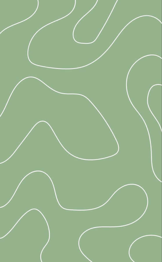 A Green And White Pattern With Wavy Lines Wallpaper