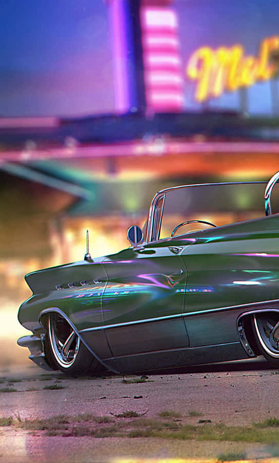 A Green Car Wallpaper