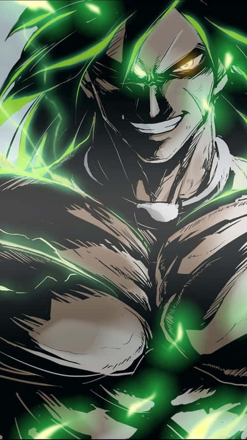 A Green Dragon Ball Character With Glowing Eyes Wallpaper