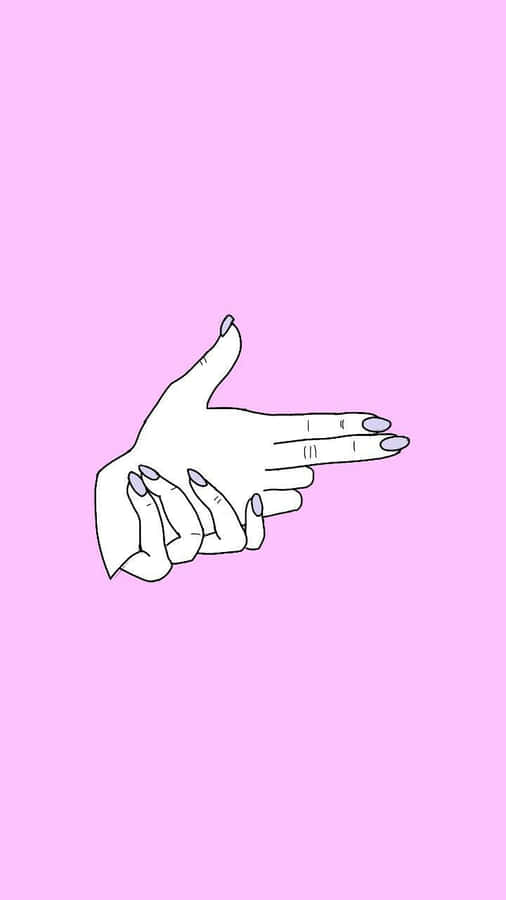 A Hand Is Pointing At A Pink Background Wallpaper