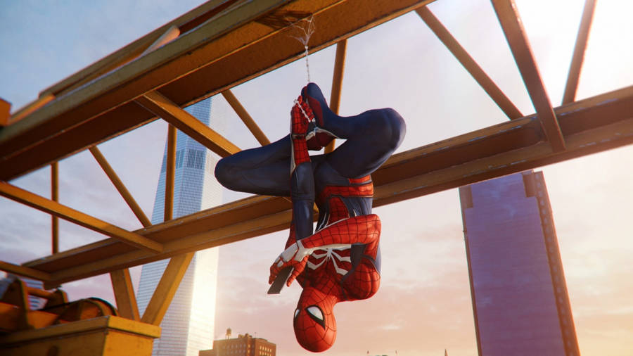 A Heroic Spiderman Ready For Action Wallpaper