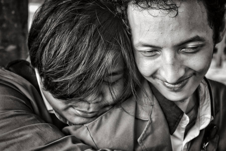 A Hug Of Love And Friendship Wallpaper