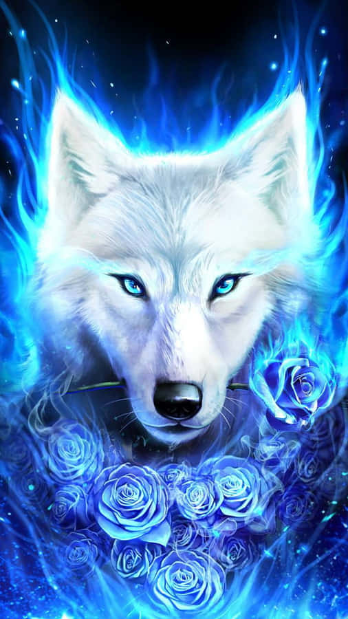 A Lone Pink Wolf Gazing Upon The Horizon Wallpaper