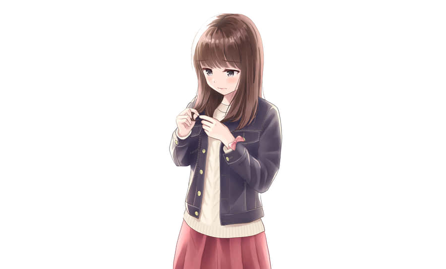 A Melancholic Portrait Of An Anime Character Wallpaper