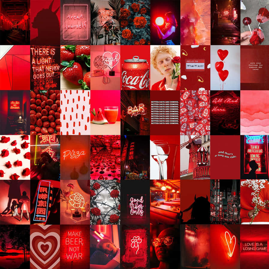 A Modern Abstract Art Piece In A Bold Red Color. Wallpaper