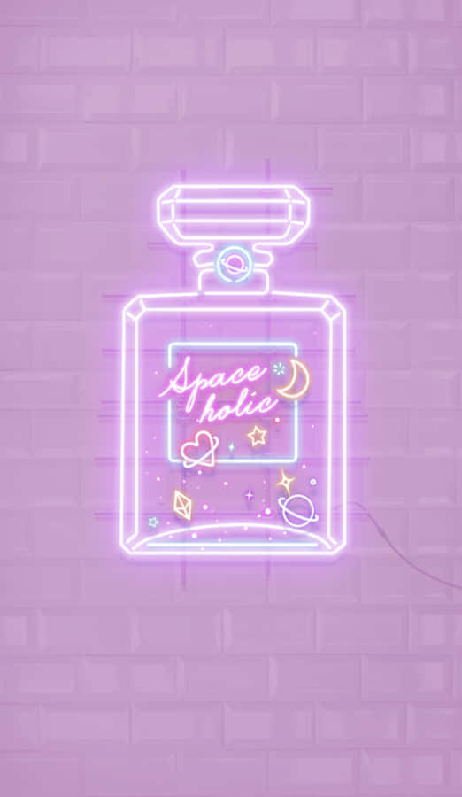 A Neon Bottle With The Words Space Love On It Wallpaper