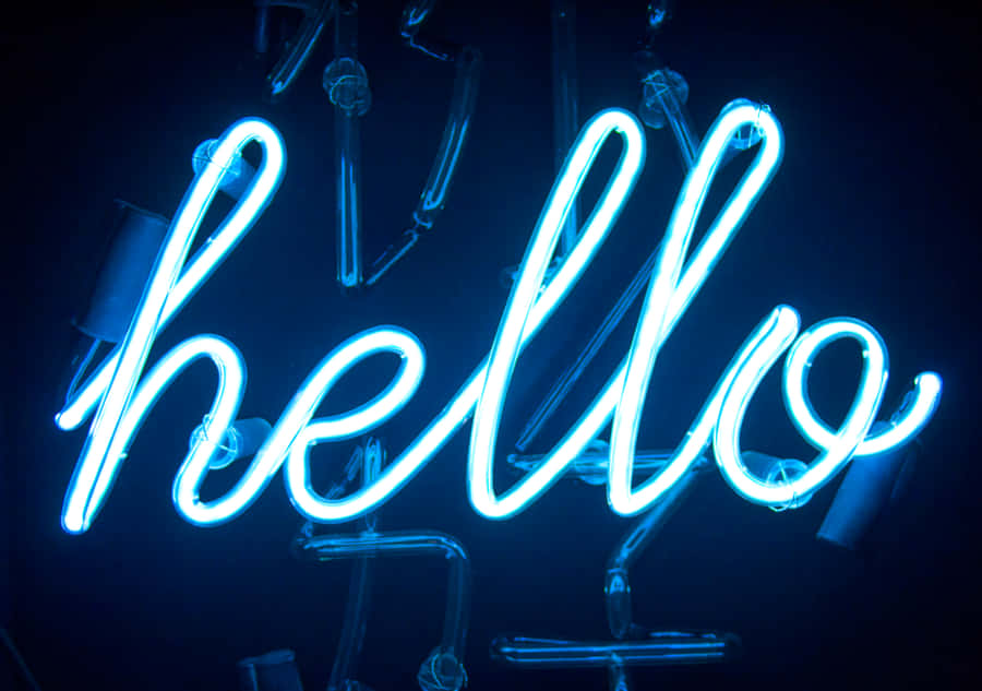 A Neon Sign That Says Hello Wallpaper