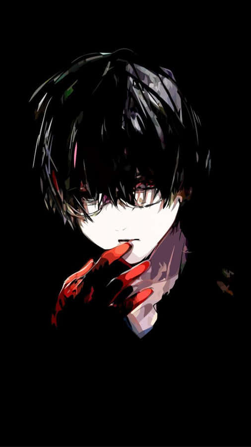 A Pensive Dark Anime Boy And The Shadows Of His Story. Wallpaper