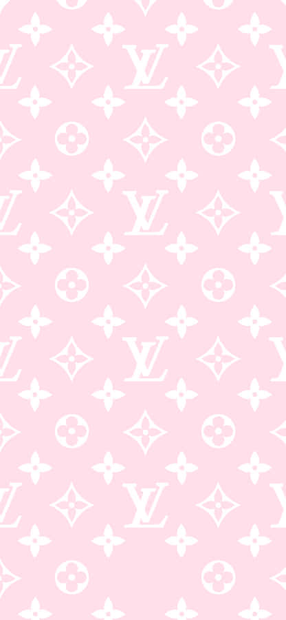 A Pink And White Louis Vuitton Pattern Wallpaper