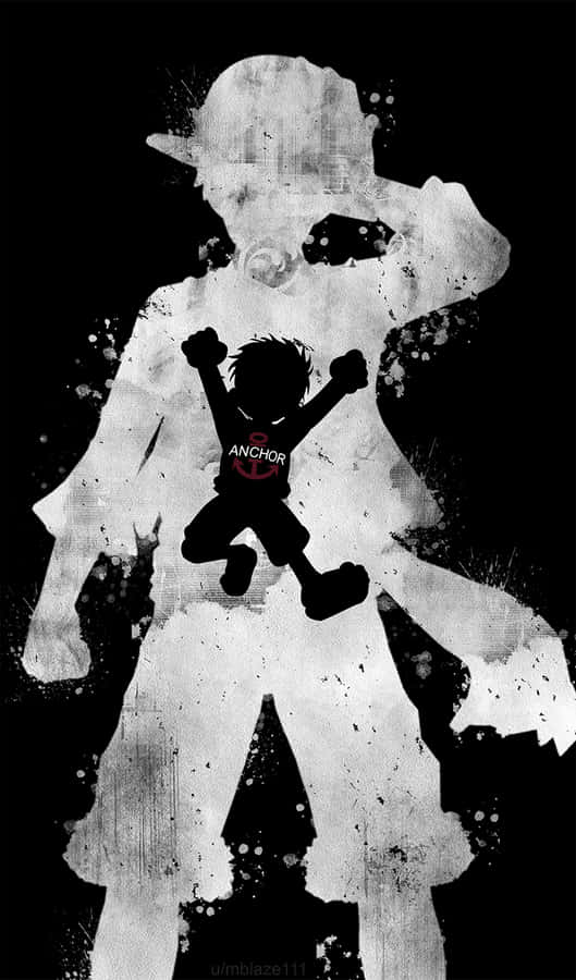 A Powerful Pirate - Luffy Black & White Wallpaper