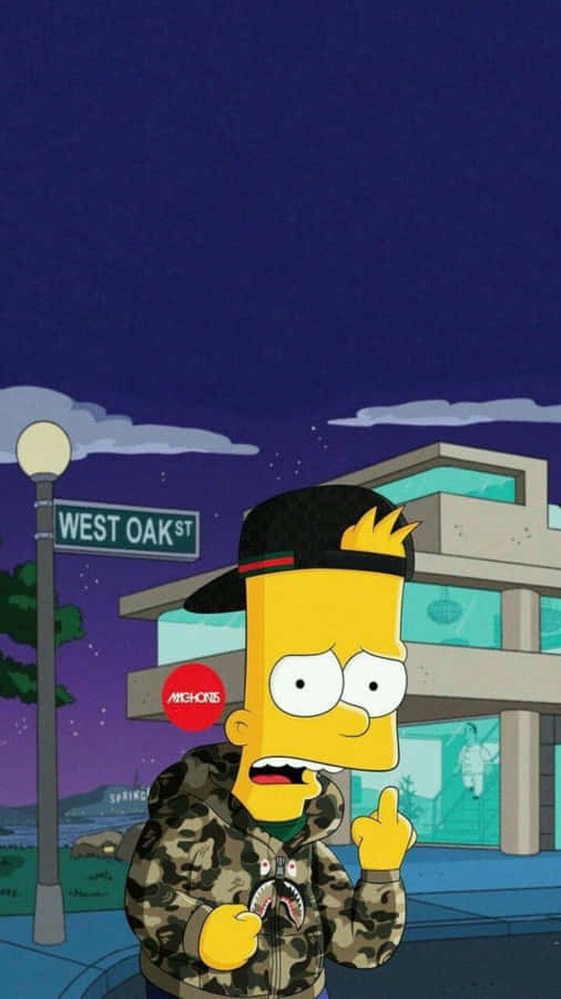 A Psychedelic Take On The Classic Cartoon Character, Bart Simpson Wallpaper