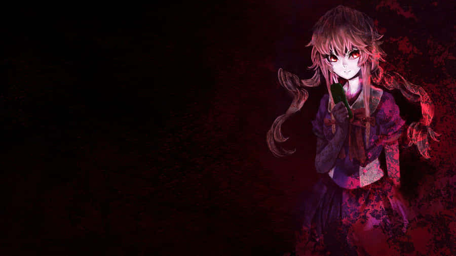 A Psycho Anime Girl In Her Own World Wallpaper