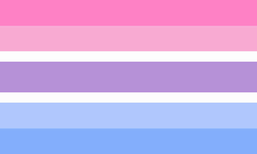 A Rainbow Flag With Pink, Blue, And Purple Stripes Wallpaper