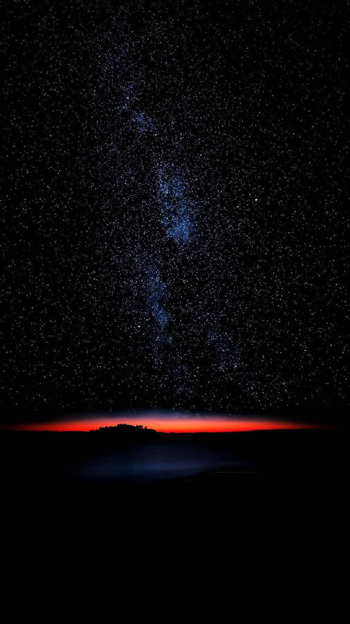 A Red Milky And Stars In The Sky Wallpaper