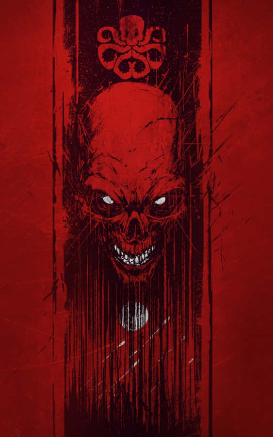 A Red Skull With A Red Background Wallpaper