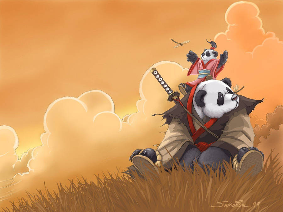 A Samurai Warrior With His Sword Drawn Wallpaper