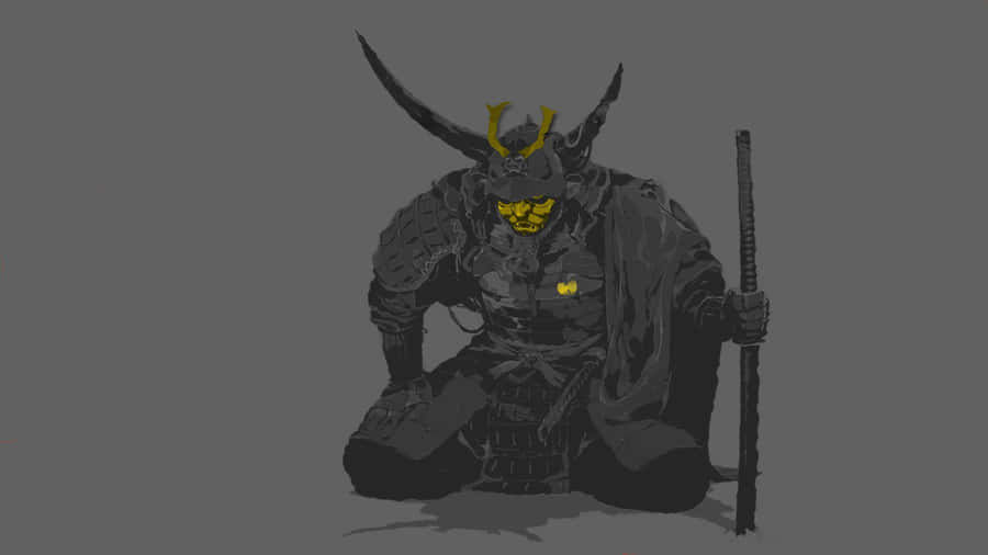 A Samurai With A Sword And A Samurai Helmet Wallpaper