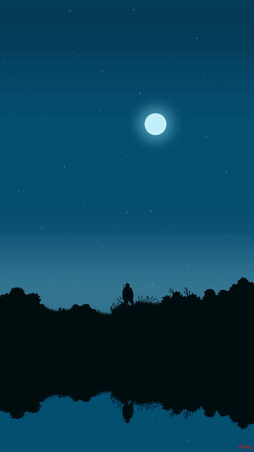 A Silhouette Of A Person Standing In The Water Wallpaper