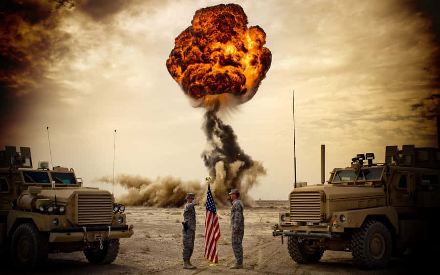 A Soldier In The United States Army, Proudly Standing At Attention. Wallpaper