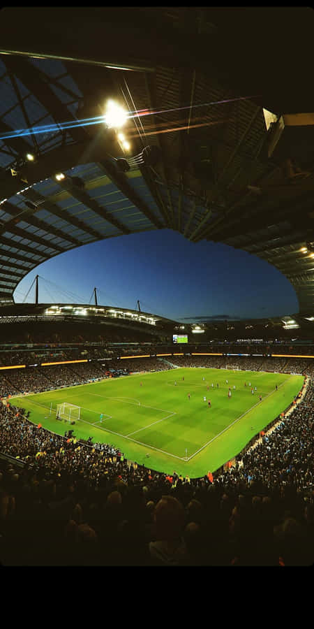 A Spectacular View Of A Soccer Stadium Wallpaper