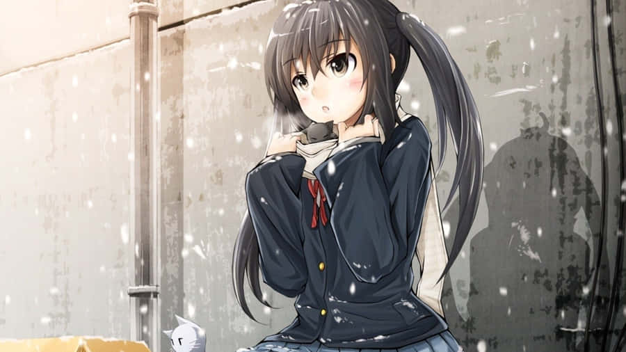A Tear Runs Down Her Cheek As She Reflects On Her Deep Sadness Wallpaper