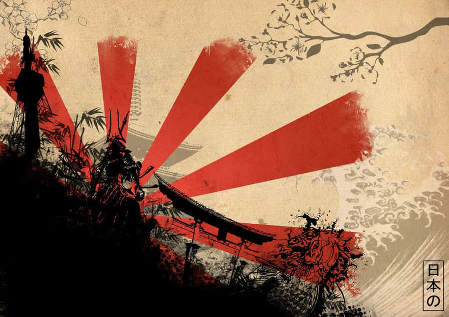 A Traditional Japanese Woodblock Print Wallpaper