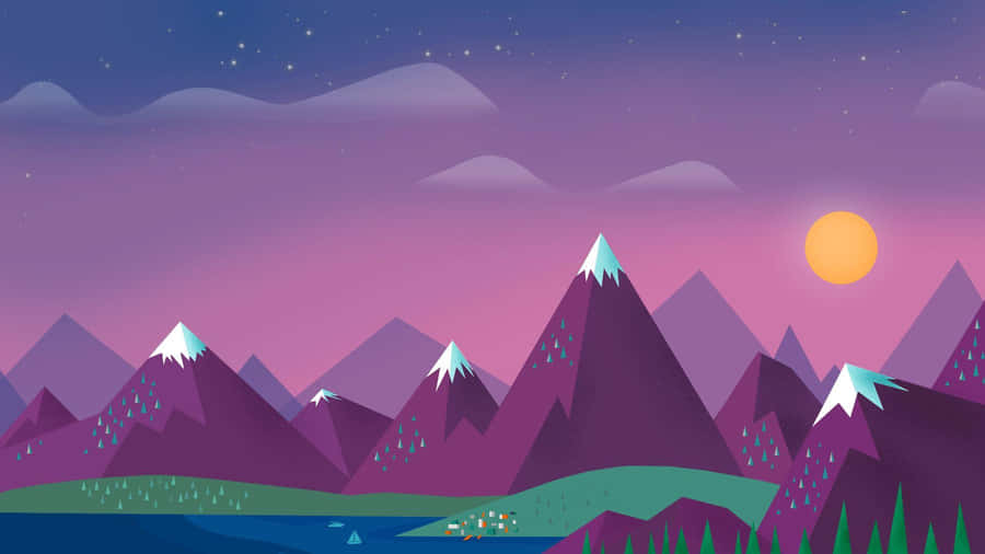 A Tranquil And Majestic Minimalist Mountain. Wallpaper