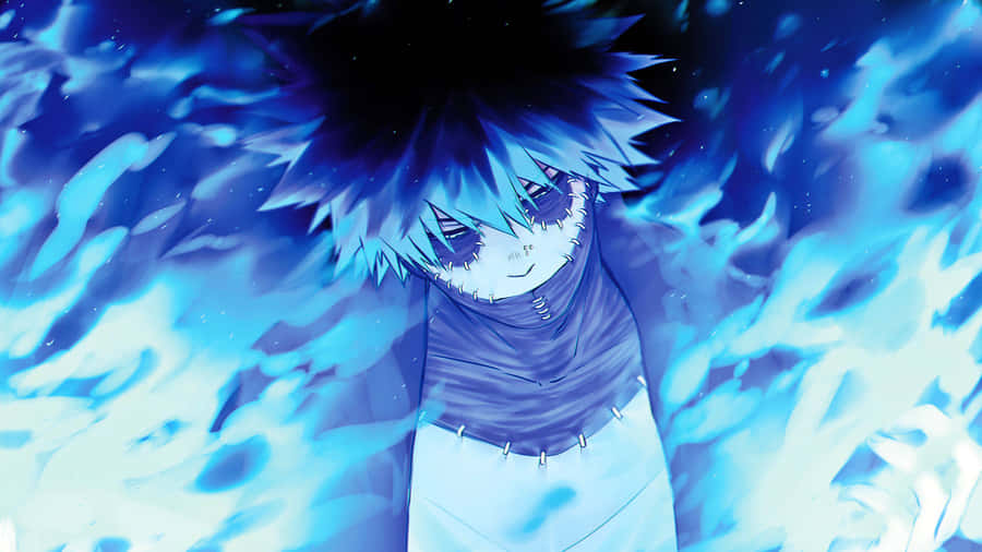 A Vibrant, Futuristic Anime Scene With A Strong Blue Hue Wallpaper